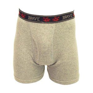 Men's 100% Cotton Knitted Boxer Brief (3XL, Grey)